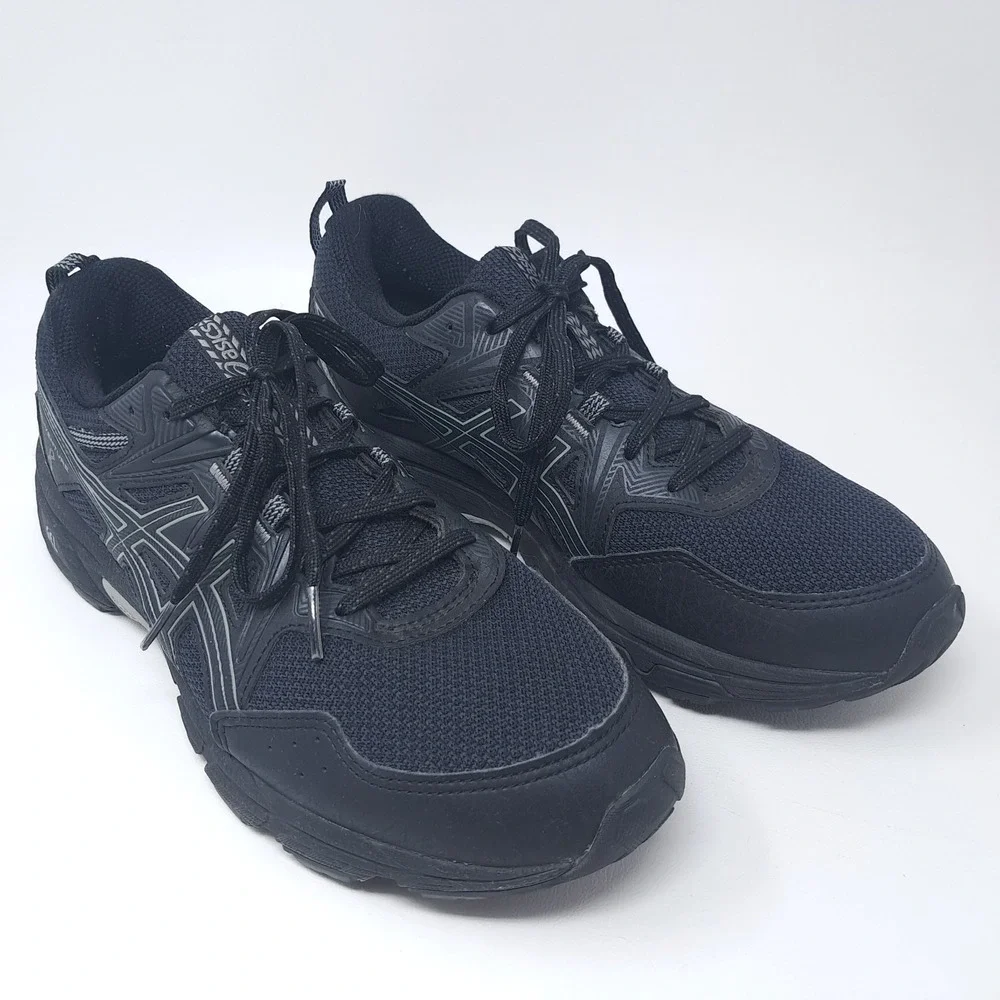 ASICS GEL-Venture 8 Men's Size 8 Trail Running Shoes Triple Black 1011B396